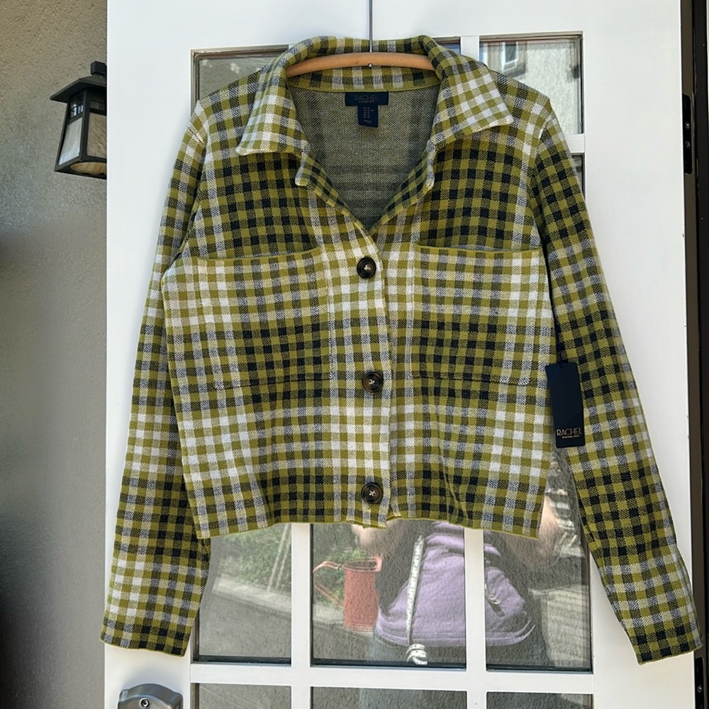 Rachel Roy green plaid jacket XL with tags